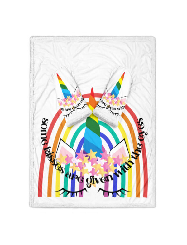 Rainbow Unicorn Valentines Day Sleeve Blankets